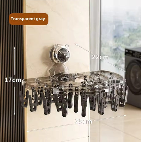Wall Mounted Clothes and Socks Rack Space Saving Laundry Organizer.
