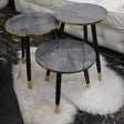 3 in 1 Nesting Luxury Marble Side Stool Tables Coffee table Accent Tables