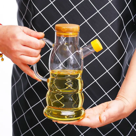 Glass Oil Jar with Bamboo Lid 650ml
