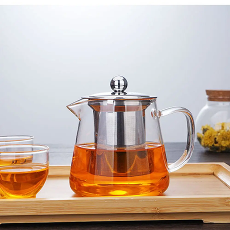 High Temperature Resistant Borosilicate Glass Infusion Teapot with Stainless Steel Strainer.- Furaha Finds Kenya