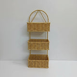 Rattan Shower Caddy – Handwoven Water-Resistant Bathroom Organizer wall mounted caddies Wall-Mounted Caddies