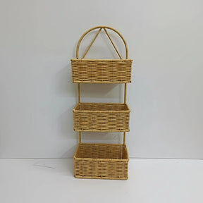 Rattan Shower Caddy – Handwoven Water-Resistant Bathroom Organizer wall mounted caddies Wall-Mounted Caddies