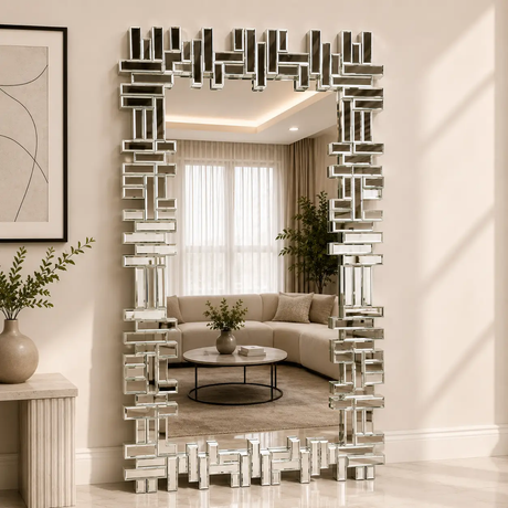 Luxury Structured Frame Decorative Mirror Mirror Mirrors