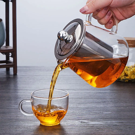 High Temperature Resistant Borosilicate Glass Infusion Teapot with Stainless Steel Strainer.- Furaha Finds Kenya