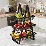 3-Tier Triangular Metal Mesh Fruit Basket Fruit basket Household Storage Baskets