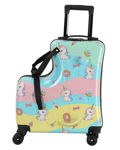 Unisex Kids Cartoon Travel Suitcase on Wheels 54x22x42cm Bags & Luggage Kids' Suitcases