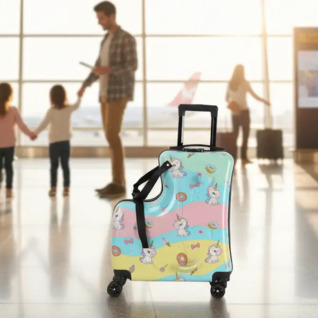 Unisex Kids Cartoon Travel Suitcase On Wheels Bags & Luggage Kids' Suitcases