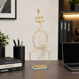 Gold Wire-Frame Violin Sculpture Sculpture Sculptures & Statues