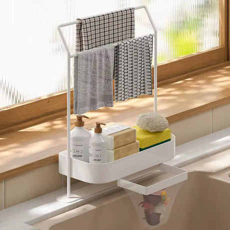 Carbon Steel Sink Caddy for Organizing Sponges and Dish Brushes in the Kitchen- Furaha Finds Kenya