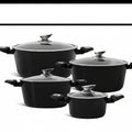 4pcs Nonstick Cooking Pot Set with Glass Lids and Heat-Resistant Handles Cooking set Cookware Sets