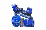 Adjustable Inline Skates Set with Helmet and Protective Guards