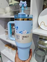 Original Love Shark Stanley Tumbler 1.18L Floral Edition with Straw & Topper- Furaha Finds Kenya