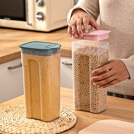 Kitchen Transparent Sealed Jar – Plastic Grain Storage Container with Airtight Lid