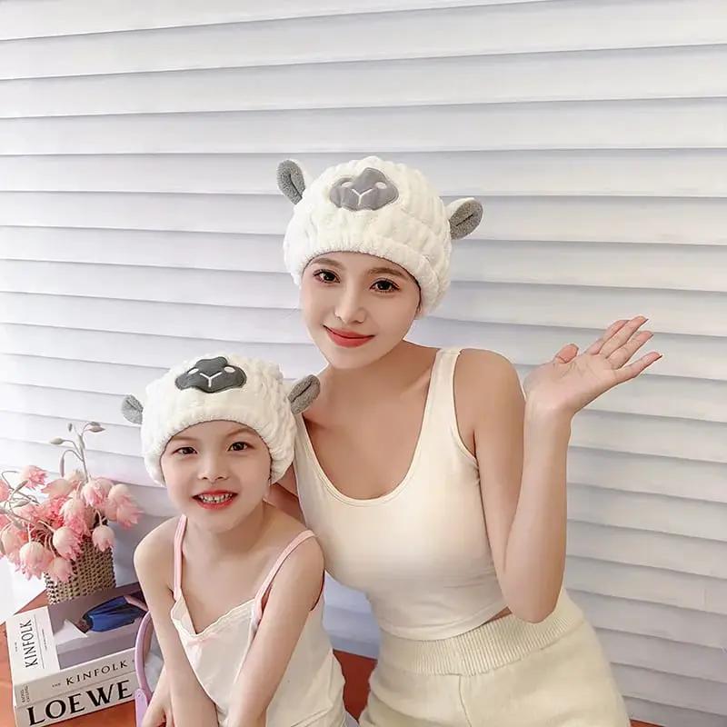 Microfiber Hair Drying Towel Wrap Cap with Bowknot Hair drying towel