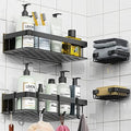 4pcs Shower Caddy Shelf Bathroom Organizer Set with Strong Adhesive Mount Shower caddy Wall-Mounted Caddies