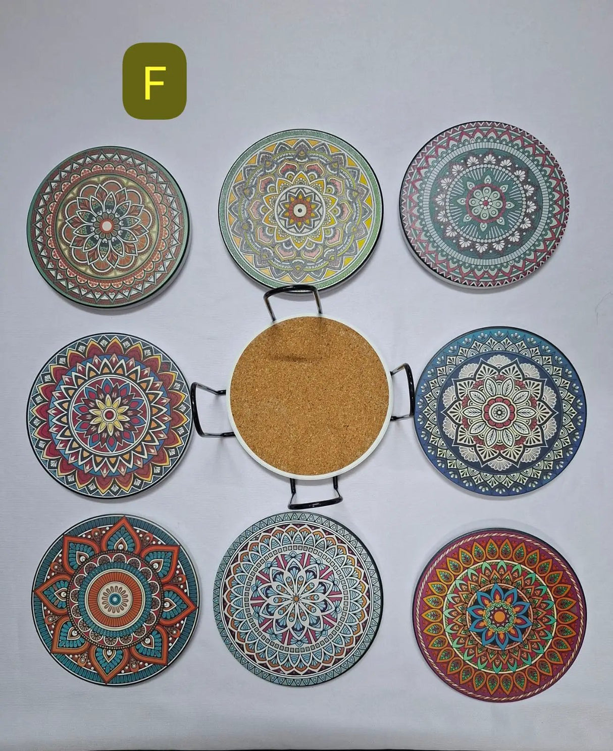 8Pcs Ethnic Style Ceramic Coasters Ceramic coaster Coasters