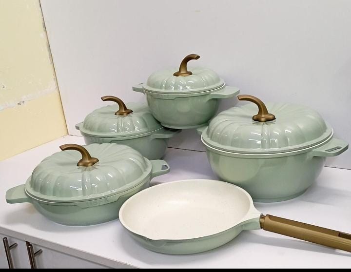 Furaha Finds 9pcs USFE Pumpkin Granite Cookware Set