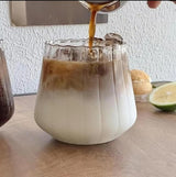 Korean Style Heat Resistant High Borosilicate Vertical Line Glass 350ml
