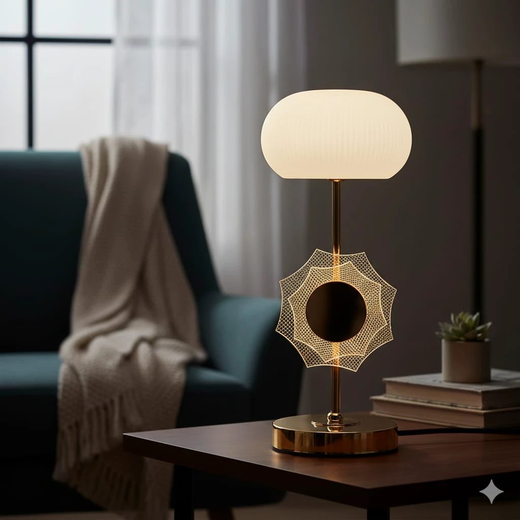 Modern Decorative Table Lamp with White Glass Shade Home decor Table Lamps
