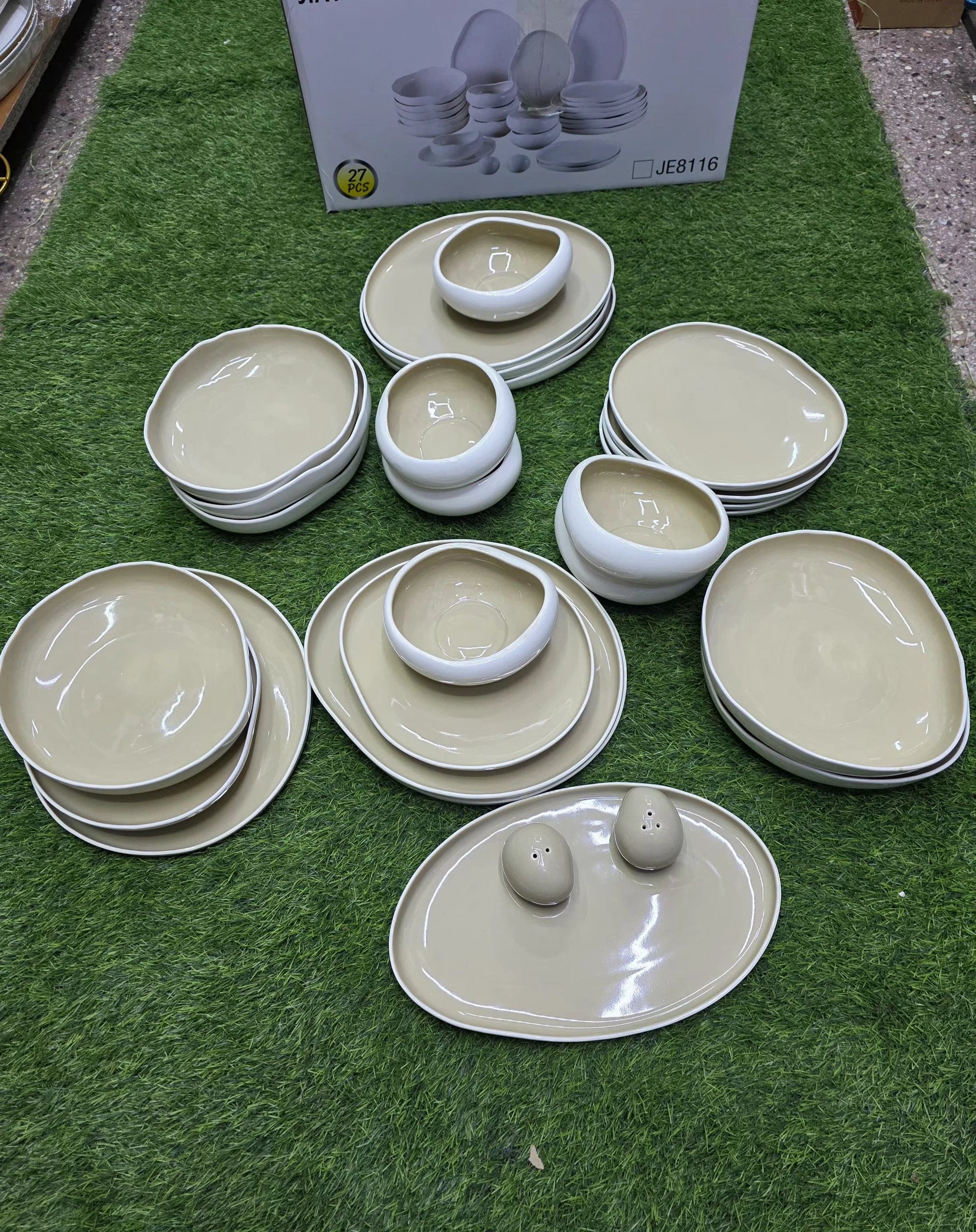 Dinner Set For Six 27 Piece Elegant European Porcelain Kitchen & Dining Dinnerware Sets