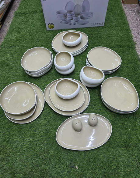 Dinner Set For Six 27 Piece Elegant European Porcelain Kitchen & Dining Dinnerware Sets