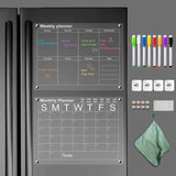 2pcs Magnetic Monthly and Weekly Fridge Planner Set – Acrylic 40 × 30 cm