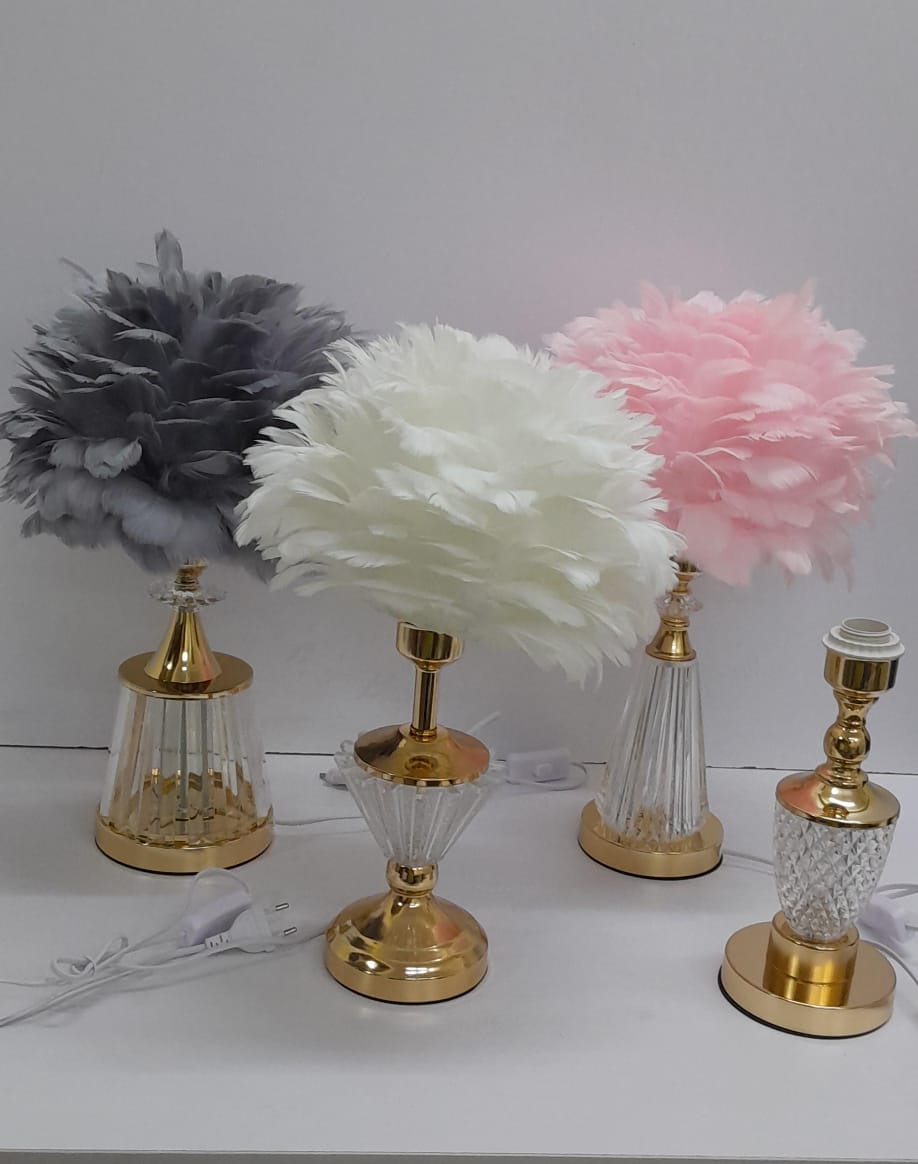 Crystal Feather Table Lamp – Multiple Bases & Feather Colours