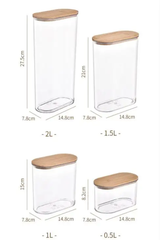 4pcs Set Acrylic Storage Containers 500ml to 2000ml, Airtight with Bamboo Lids.- Furaha Finds Kenya