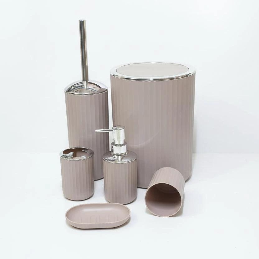 Luxury 6-Piece Bathroom Accessories Set Gold & Silver Round Design Bathroom Accessories Bathroom Accessory Sets