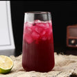 High Quality Borosilicate Ribbed Drinking Glasses – 480ml Clear Vertical Line Design (6pcs Set) Drinkware Sets