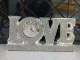 Sparkling Silver Tabletop Clock with Quartz Movement – Decorative Glam Timepiece- Furaha Finds Kenya