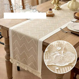 Geometric Tassel Table Runner Table runner Table Runners