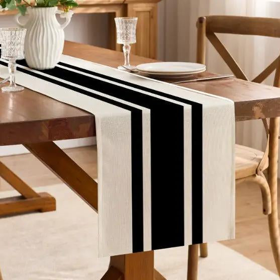 Striped Linen Table Runner Table runner Table Runners