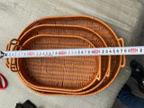 Rattan Oval Basket Beech and Autumn Vine Decorative Tray and Organizer