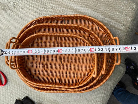 Rattan Oval Basket Beech and Autumn Vine Decorative Tray and Organizer
