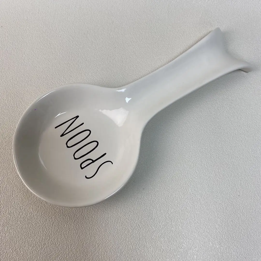 Elegant White Ceramic Spoon Rest- Furaha Finds Kenya