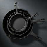 Cast Iron Skillet Set 4pc Heavy Gauge For Home And Outdoors Kitchen & Dining