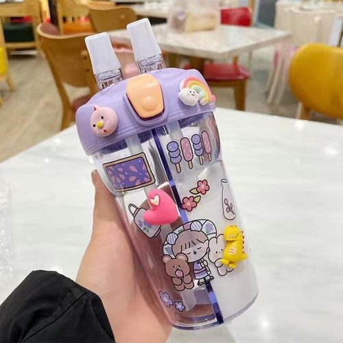 Cartoon Themed Partitioned Water Bottle 430ml