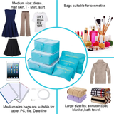 6pcs Luggage Travel Organizers Packing Cubes Set