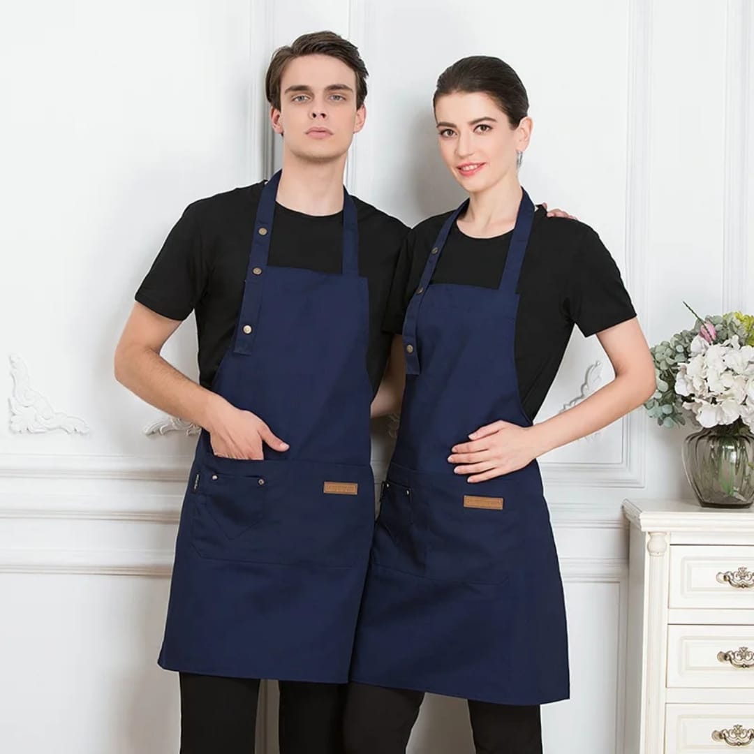 Unisex Apron with Pockets and Adjustable Neck Strap