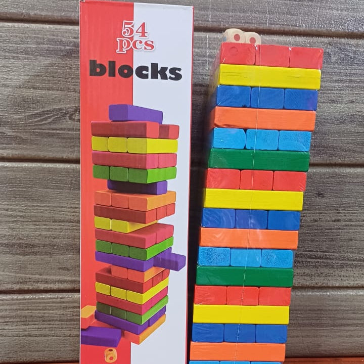 Classic Wooden Jenga Game 54pcs Block Set- Furaha Finds Kenya