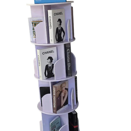 5 Tier 360 Degree Stackable Bookshelf Organizer with Wheels Bookshelf