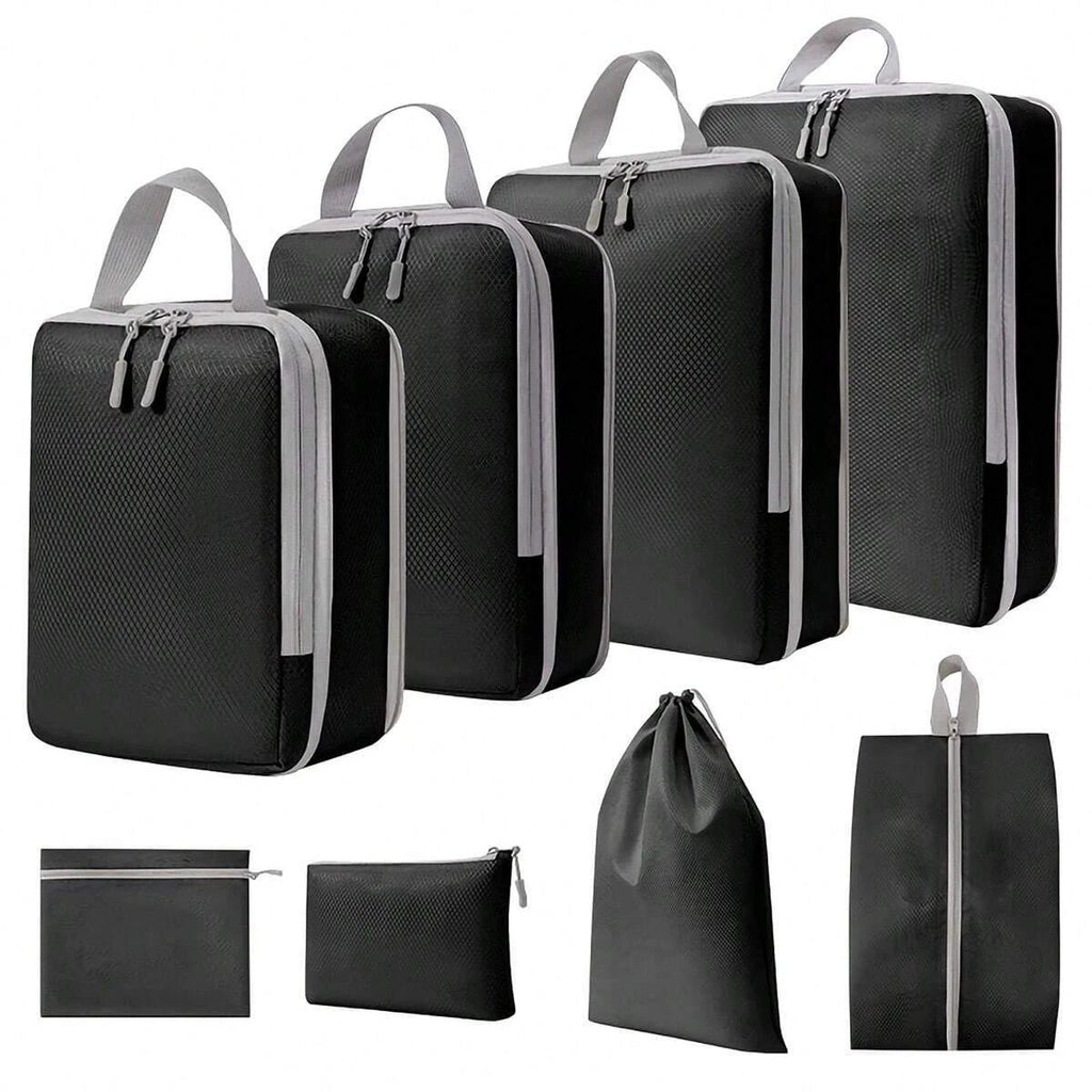 8pcs Compressible Travel Packing Cubes Waterproof Luggage Organizer Set Packing Organizers