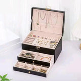 3-Layer Leather Jewelry Storage Box Jewelry box Jewelry Boxes