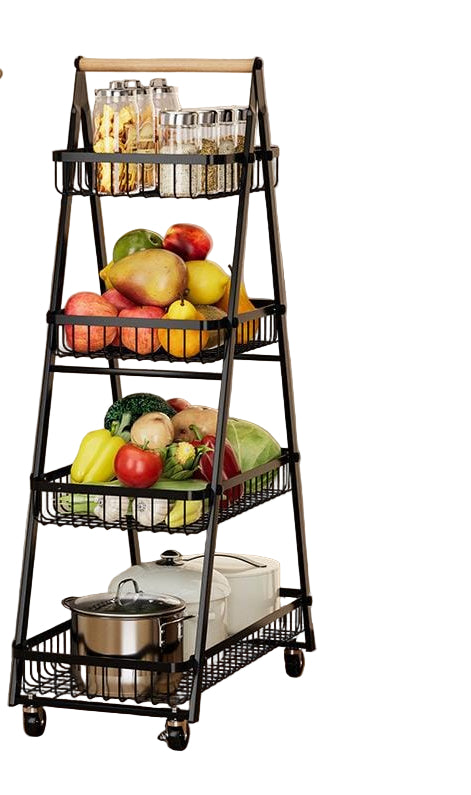 4 Layers Multifunctional Rack with Locking Wheels