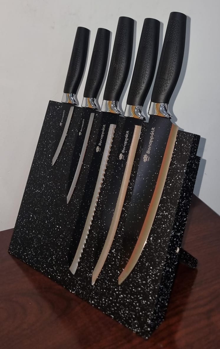 German Standard 6pcs Knife Set with Magnetic Block Holder Available in 5 Colours
