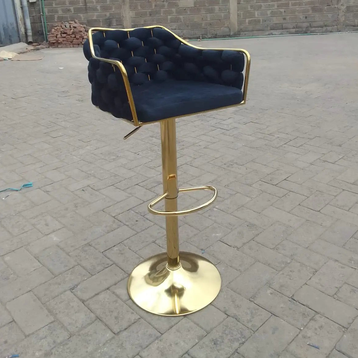 Luxury Braided Velvet Adjustable Bar Stool
