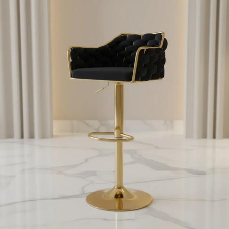 Luxury Braided Velvet Adjustable Bar Stool