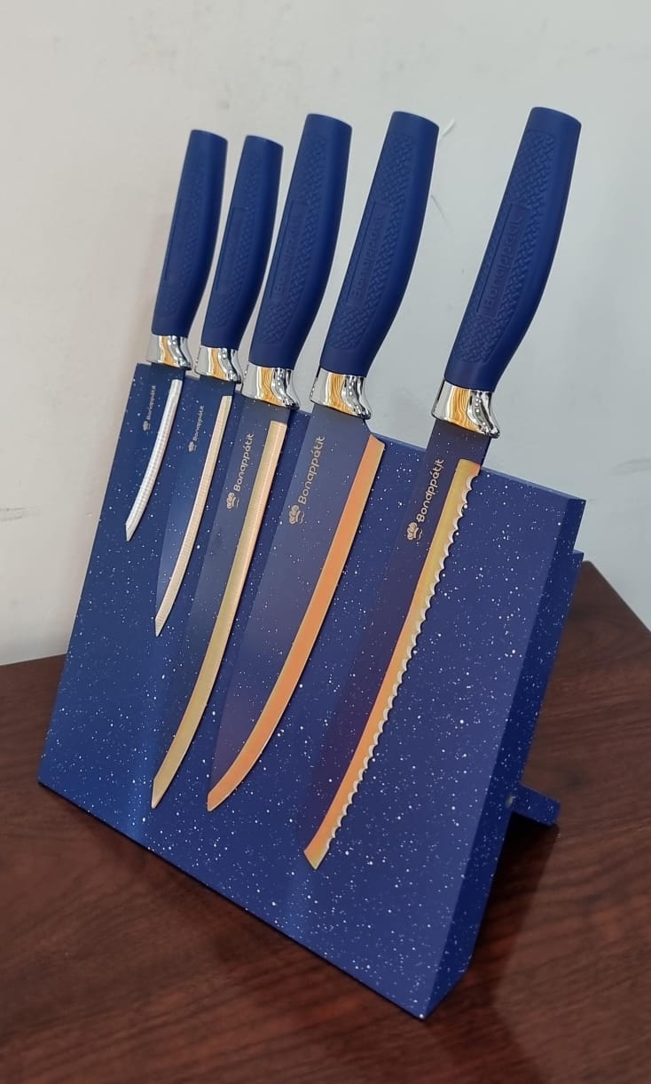 German Standard 6pcs Knife Set with Magnetic Block Holder Available in 5 Colours