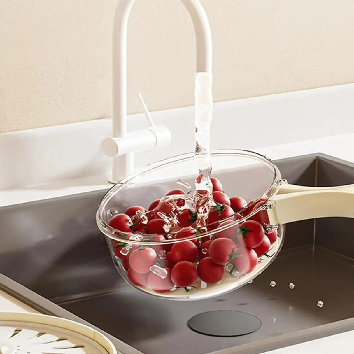 Multi-Functional Food Storage and Drainer Container with Foldable Handle and Drain Switch.- Furaha Finds Kenya